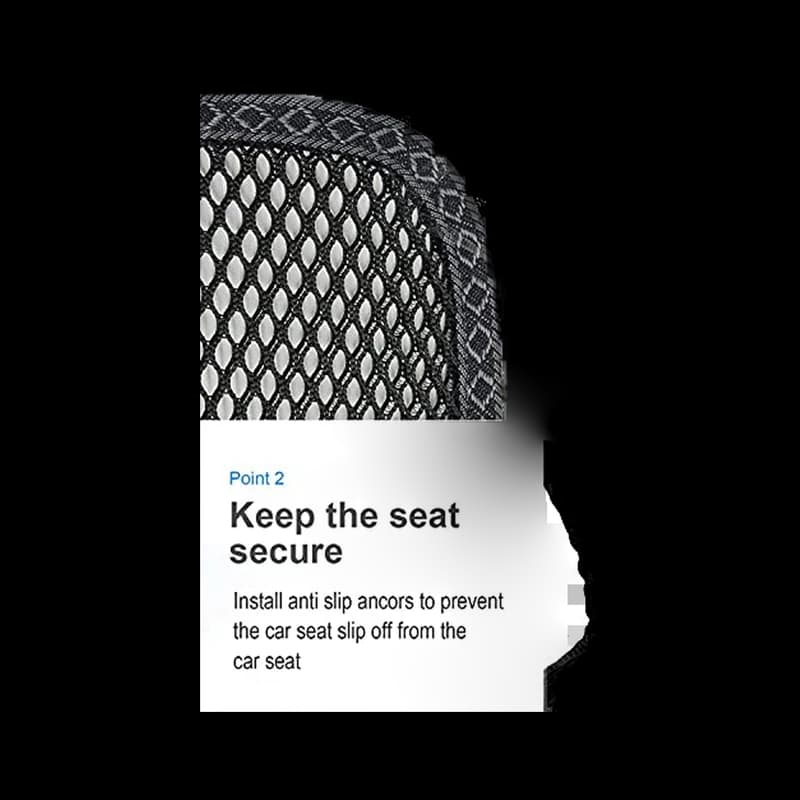 Breathable 3D spacer-mesh car seat cushion with anti-slip anchors