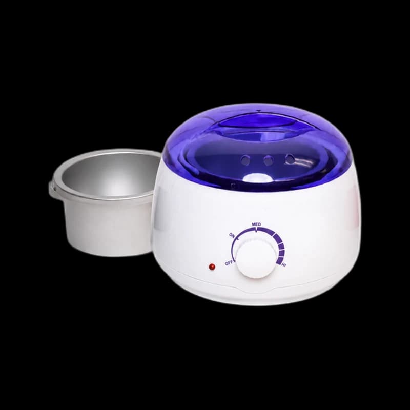 Hard-wax warmer with adjustable temperature control and removable silicone pot