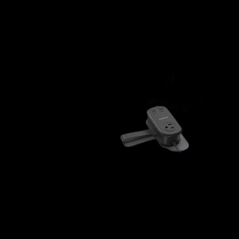 65W GaN power strip with flat plug and USB-C ports