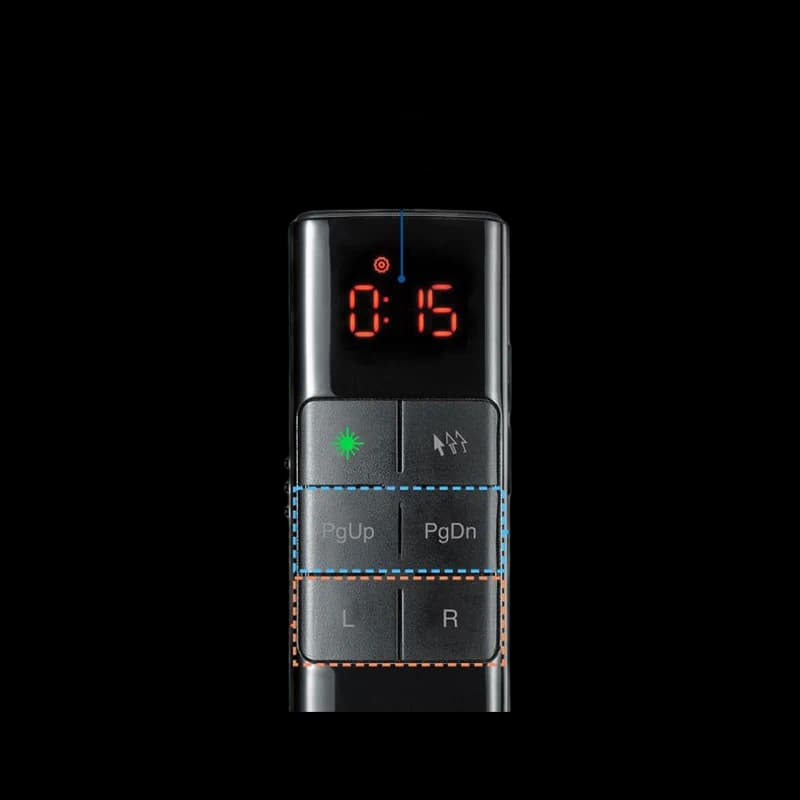 Wireless presentation remote with countdown timer and vibration cue