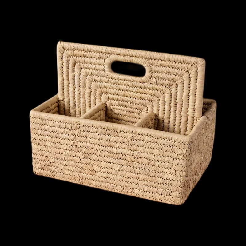 Date-pit countertop caddy with removable washable liner