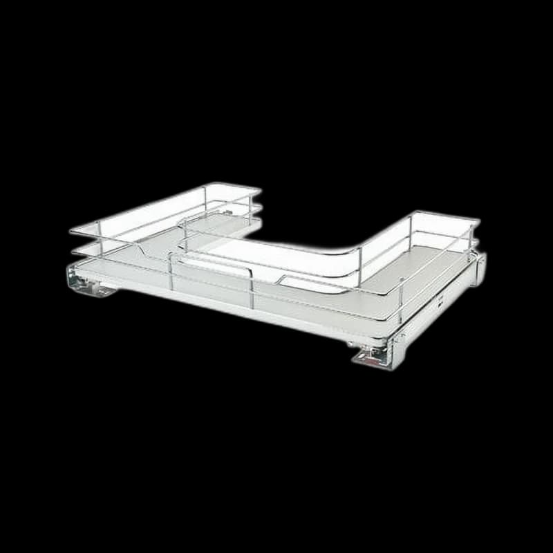 U-shaped under-sink sliding organizer for pipe clearance