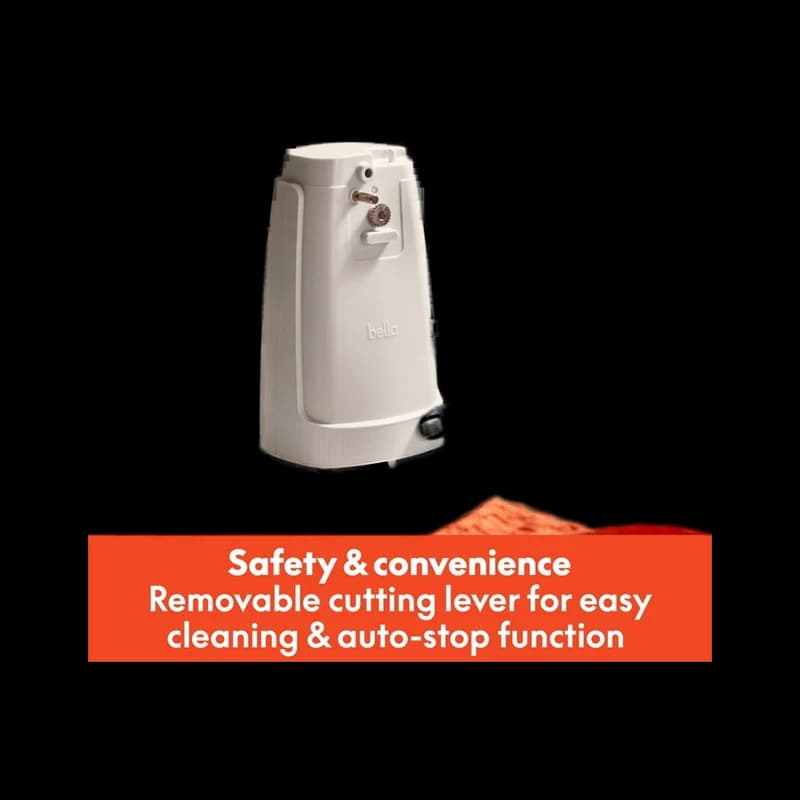 Multi-size electric can opener with safety cut edge