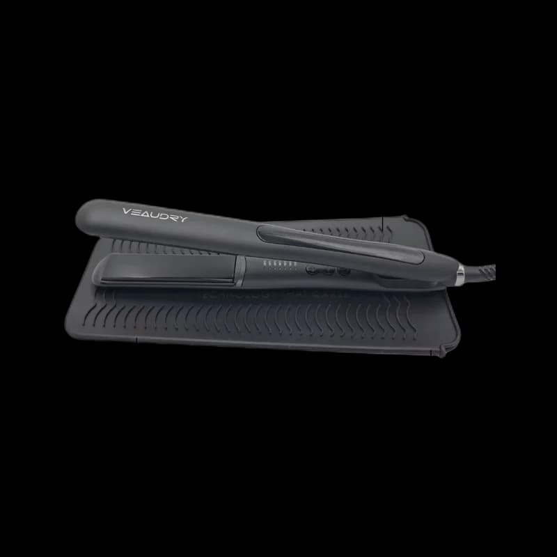 Heat-resistant silicone hair-tool mat and pouch